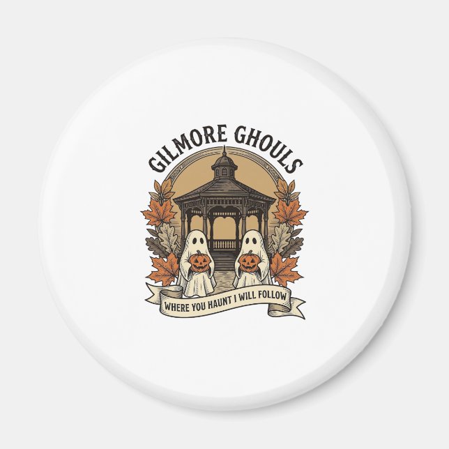 Gilmore Ghouls Vintage Halloween-spöke Magnet (Framsidan)
