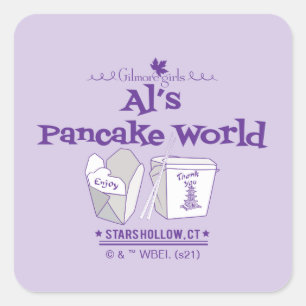 Gilmore Girls Al's Pancake World Fyrkantigt Klistermärke