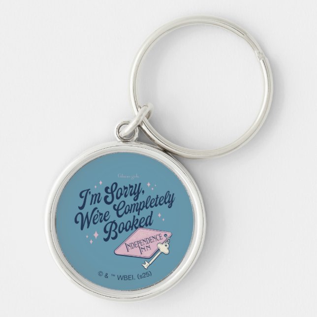 Gilmore Girls har bokat design Rund Silverfärgad Nyckelring (Framsidan)