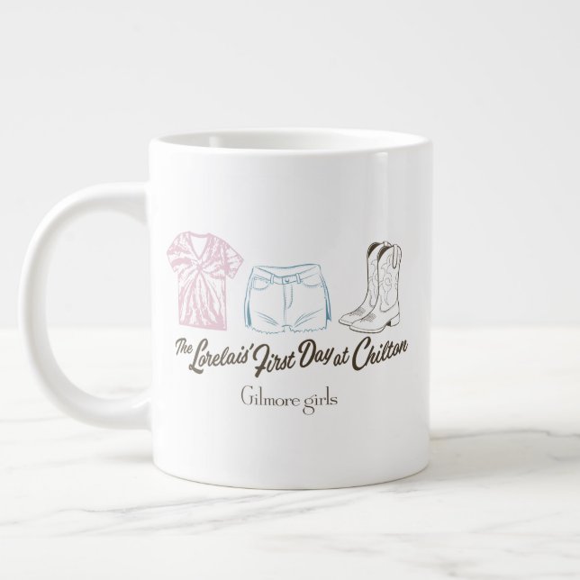 Gilmore Girls Lorelai Chilton Outfit Design Jumbo Mugg (Vänster)