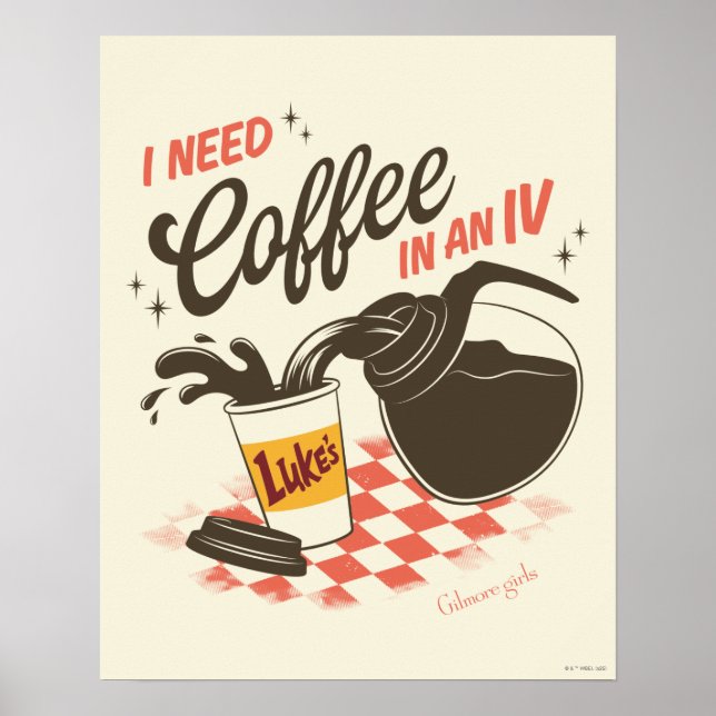 Gilmore Girls Luke’s Coffee IV Quote Poster (Framsidan)