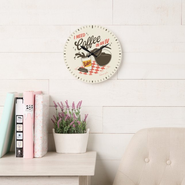 Gilmore Girls Luke’s Coffee IV Quote Stor Klocka (Läsesal)