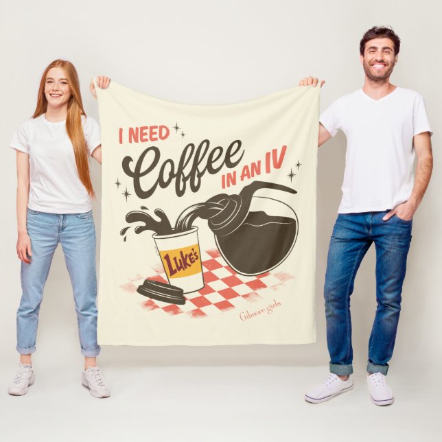 Gilmore Girls Luke's Coffee IV-citat Fleecefilt (På plats)