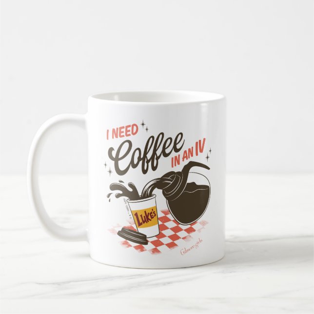 Gilmore Girls Luke's Coffee IV-citat Kaffemugg (Vänster)