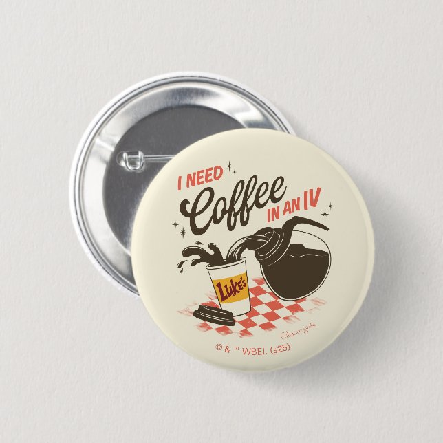 Gilmore Girls Luke's Coffee IV-citat Knapp (Framsida & baksida)