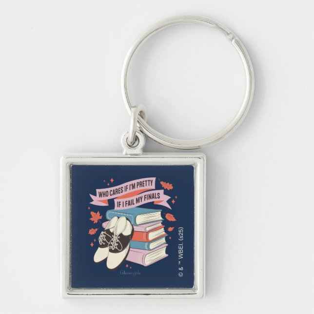 Gilmore Girls Sluttningscitat Design Fyrkantig Silverfärgad Nyckelring (Framsidan)