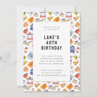 Gilmore Girls Watercolor Icons Birthday Inbjudningar