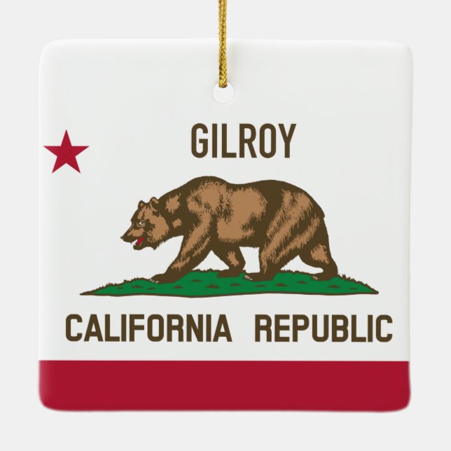Gilroy CA Julgransprydnad Keramik (Baksida)