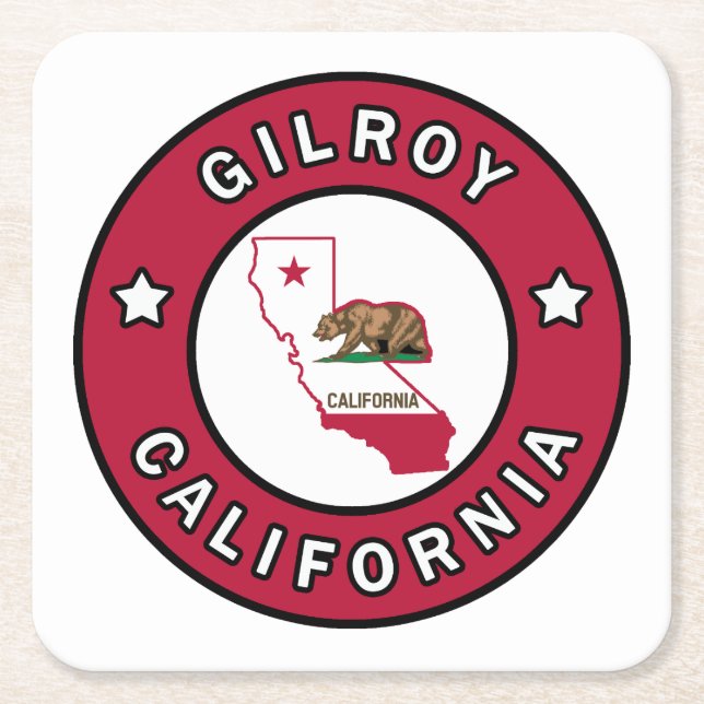 Gilroy California Underlägg Papper Kvadrat (Framsidan)