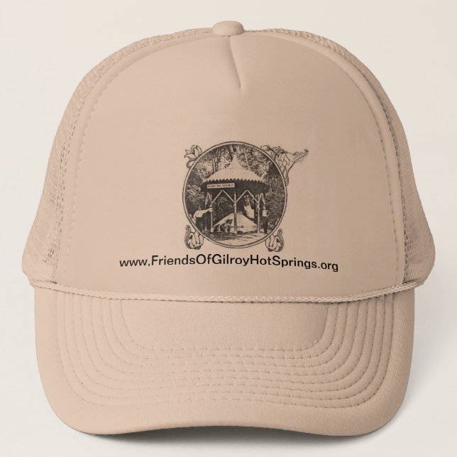 Gilroy Hot Springs hatt - vintagemineralbrunn Truckerkeps (Framsida)