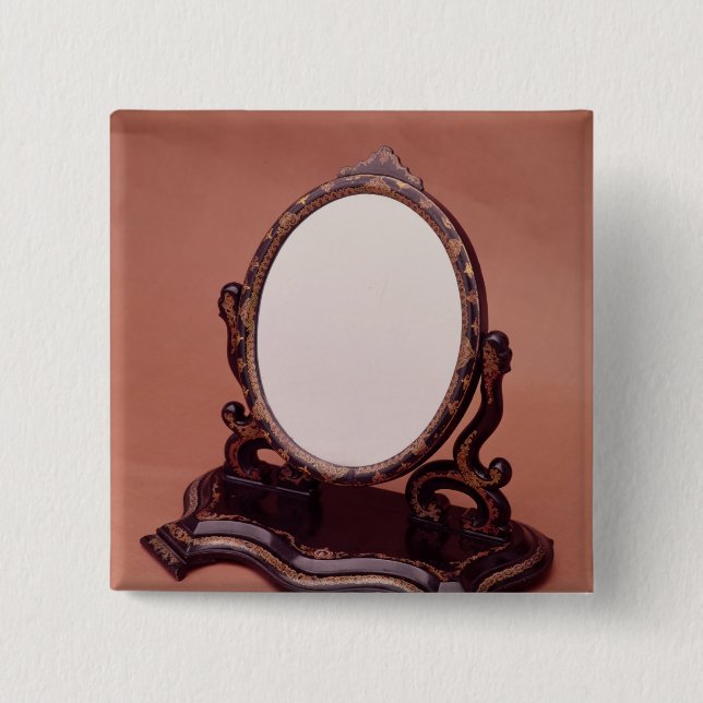 Gilt-målad papier-machespegel, c.1890 knapp (Framsida)