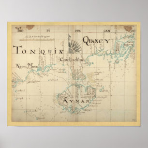 Giltig 1690 Pirat Karta - ny större Storlekare Poster