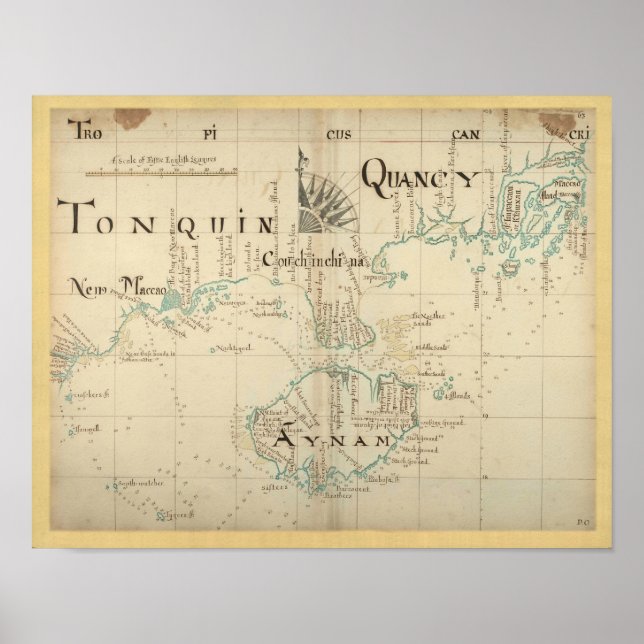 Giltig 1690 Pirat Karta Poster (Framsidan)