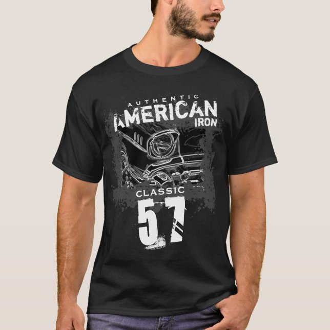 Giltig amerikansk Järn Classic 57 Chevy T Shirt (Framsida)