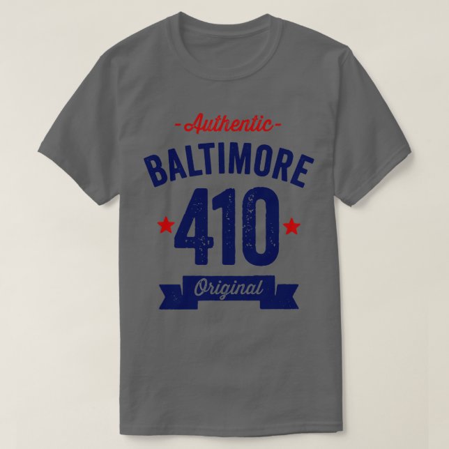 Giltig baltimore 410-områdeskod t shirt (Design framsida)