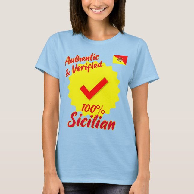 Giltig och verifierad 100 % siciliansk t shirt (Framsida)