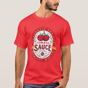 Giltig Tomato Sauce Flaska etikett Funny Hallowee T Shirt