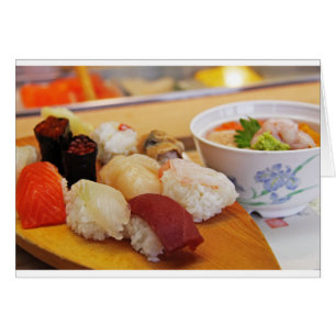 Giltiga Sushi Sashimi Hälsningskort