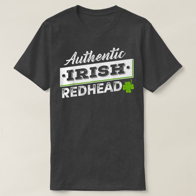 Giltigt irländskt Rödhårig Lucky Shamrock St Patri T Shirt (Design framsida)