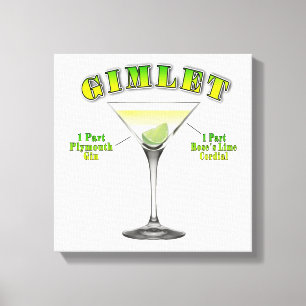 Gimlet Martini Cocktailrecept 12"x12" Canvas