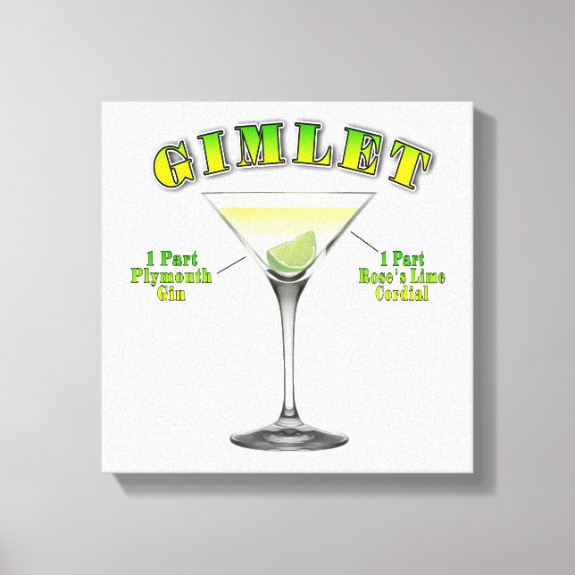 Gimlet Martini Cocktailrecept 12"x12" Canvas (Framsida)