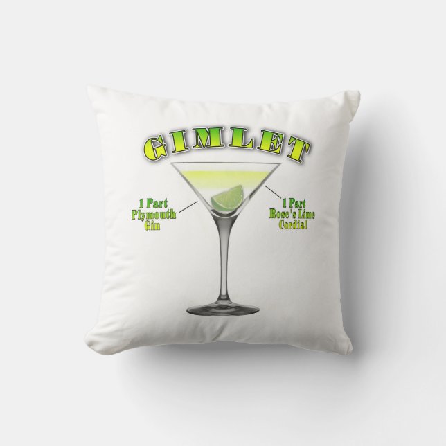 Gimlet Martini Cocktailrecept Konst  Kudde (Framsida)