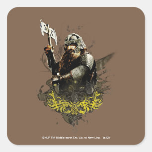 GIMLI™ med Ax Vector Collage Fyrkantigt Klistermärke