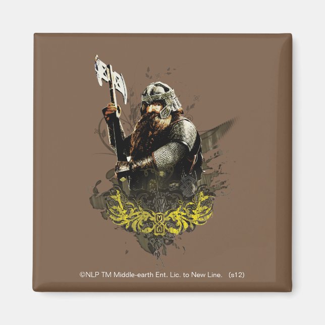 GIMLI™ med Ax Vector Collage Magnet (Framsidan)