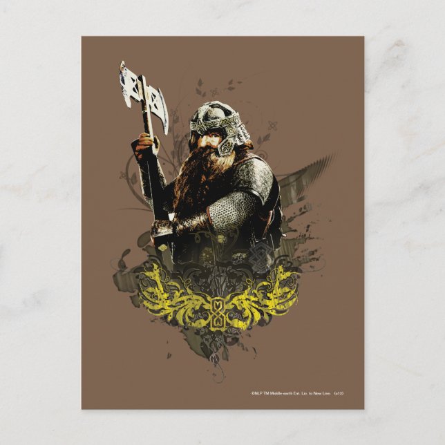 GIMLI™ med Ax Vector Collage Vykort (Framsida)