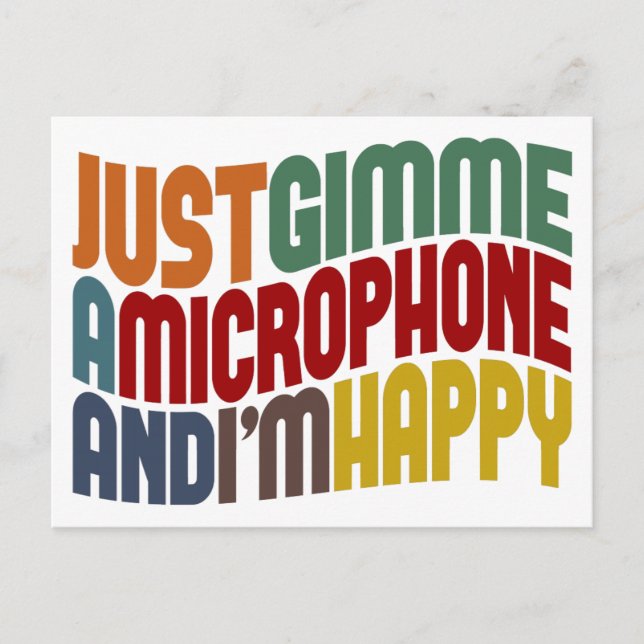 Gimme A Microphone Vykort (Framsida)