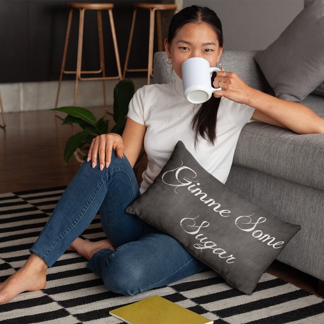 Gimme Lite socker ・ Black Chalkboard Lumbarkudde (Skapare uppladdad)