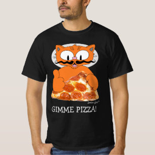 GIMME PIZZA! Señor Gato med Pepperoni Pizzabit T Shirt