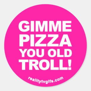 Gimme Pizza - Stickers Runt Klistermärke