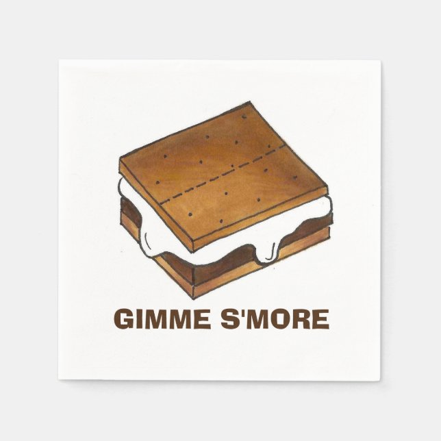 Gimme Smore Camp Picnic Campfire S'mores Foodie Pappersservett (Framsidan)