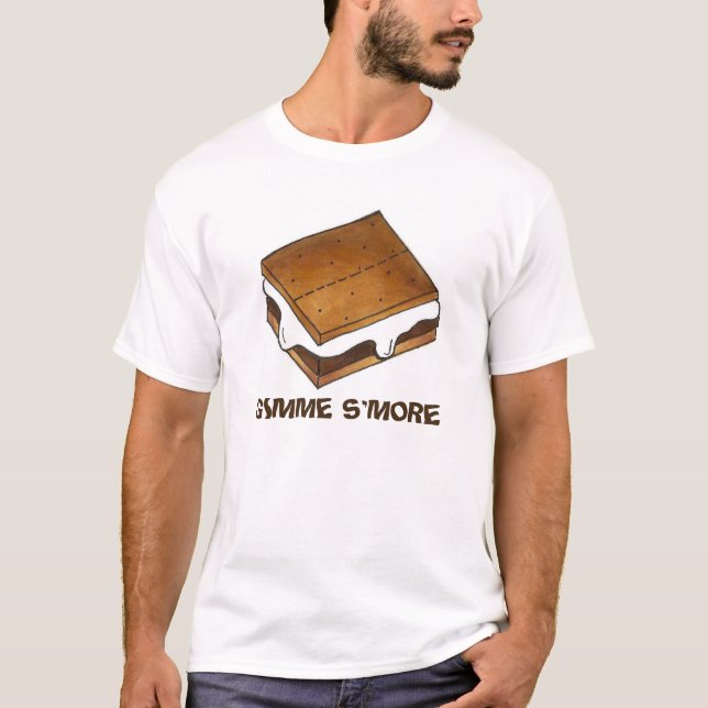 GIMME S'MORE Chocolate Marshmallow Camp S mores Tee Shirt (Framsida)