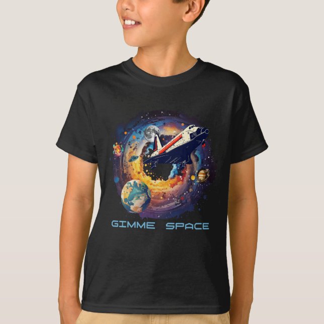 Gimme Space - svart T Shirt (Framsida)