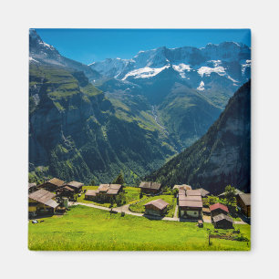 Gimmelwald i schweizisk alperna - Schweitz Magnet