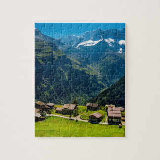 Gimmelwald i schweizisk alperna - Schweitz Pussel
