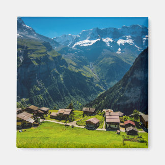 Gimmelwald i schweiziska Alpernor - Schweiz Magnet