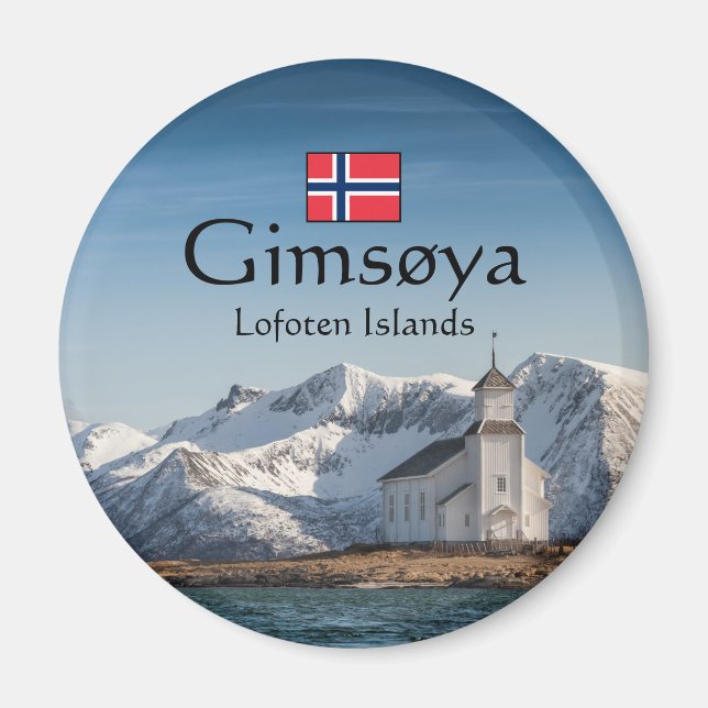 Gimsoya Lofoten Souvenir Magnet (Framsidan)