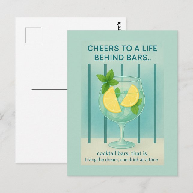 Gin Älskare Kort | Skål Cocktail Humoristisk (Fram/baksida)
