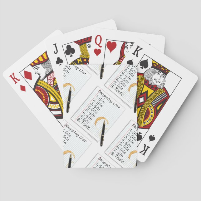 GIN ÄLSKARE SHOPPINGLISTA SPEL KORT (Baksidan)