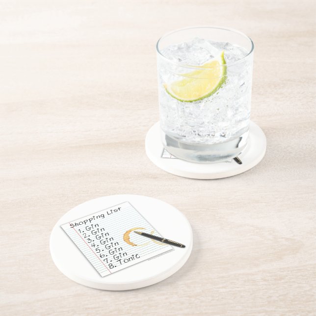 GIN ÄLSKARE SHOPPINGLISTA UNDERLÄGG SANDSTEN (Sidan)