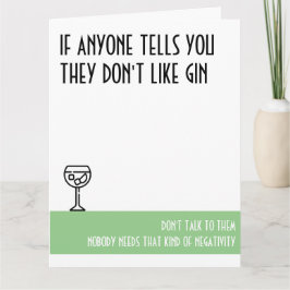 Gin Älskare Stor Grönt Birthday Kort