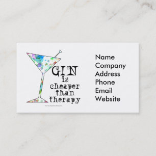 GIN är mer billig än terapi`, Visitkort