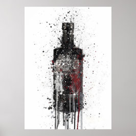 Gin Bottle Wall Art Print 'Dark Sky' 0268  Poster
