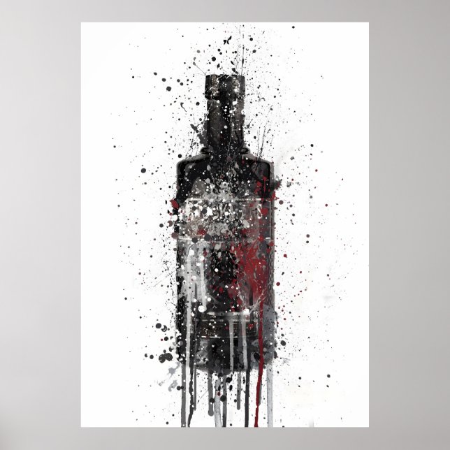 Gin Bottle Wall Art Print 'Dark Sky' 0268  Poster (Framsidan)