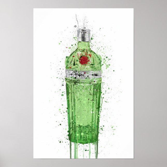 Gin Bottle Wall Art Print 'Emerald 2.0' Poster (Framsidan)