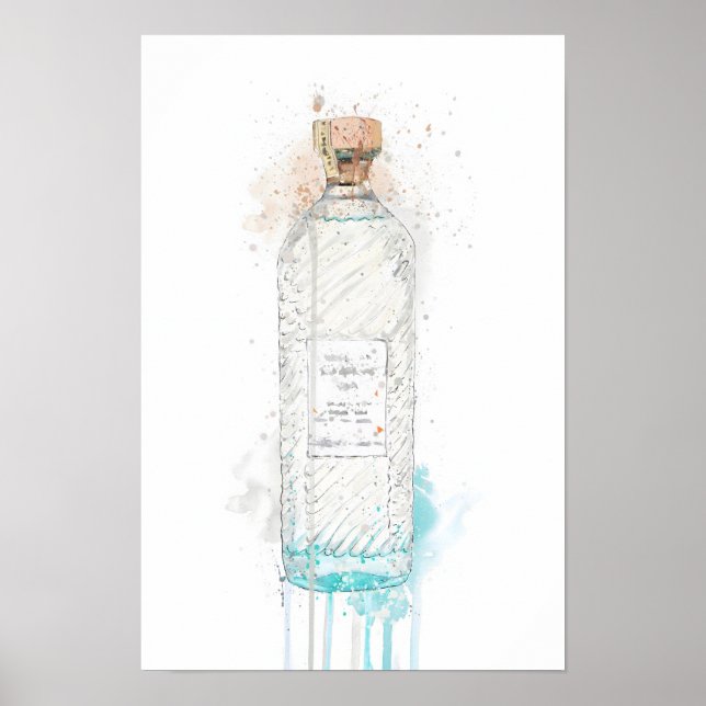 Gin Bottle Wall Art Print 'Hebridean Hue'  Poster (Framsidan)