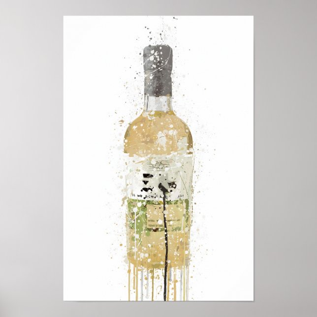 Gin Bottle Wall Art Print 'Meadow' Poster (Framsidan)